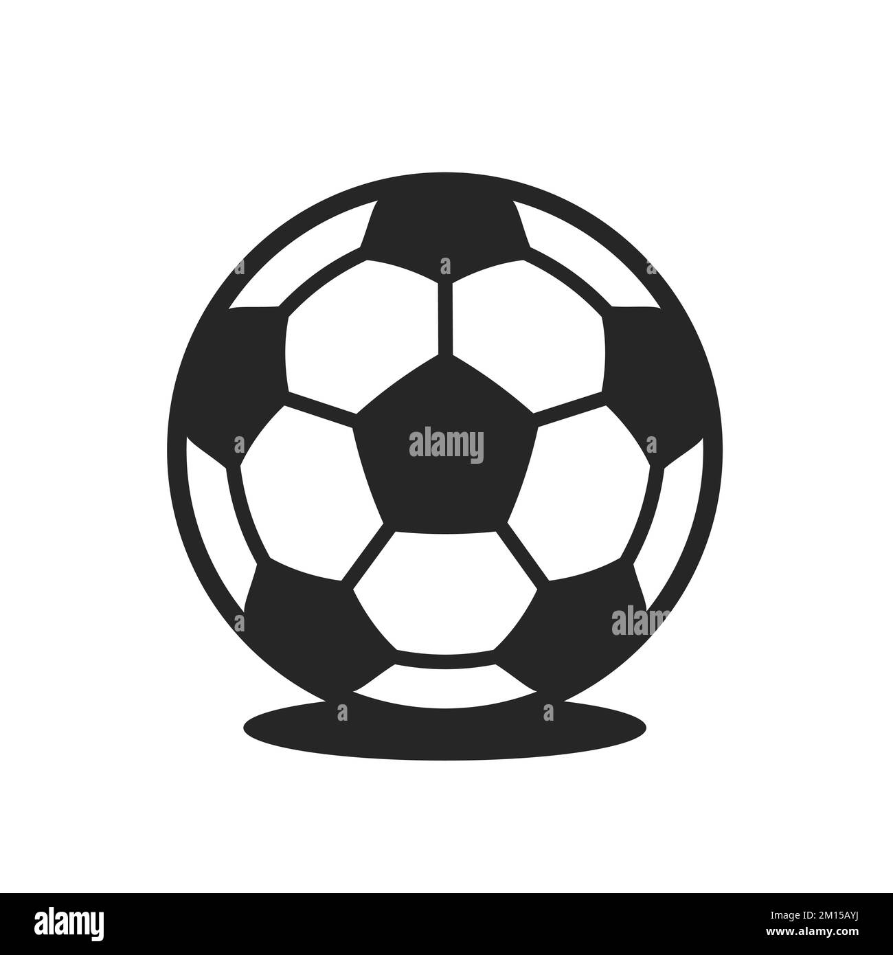 Soccer ball icon. Flat vector illustration in black on white background