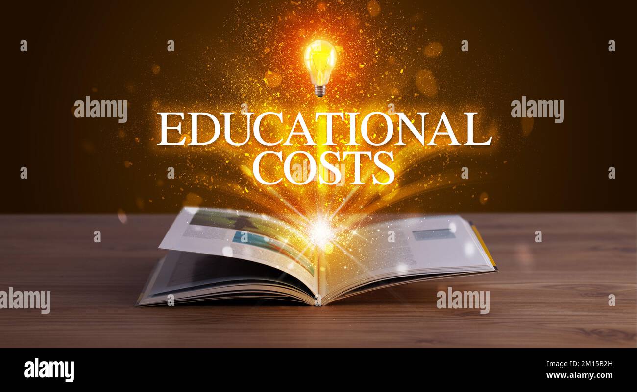 Teacher Book Inscription Educational inscription coming out from an open book Stock Photo - Alamy