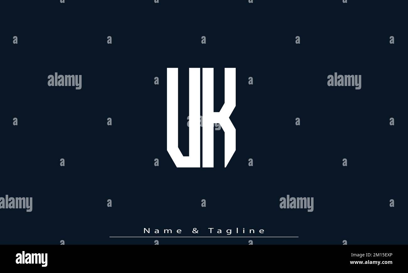 Alphabet letters Initials Monogram logo UK , KU Stock Vector
