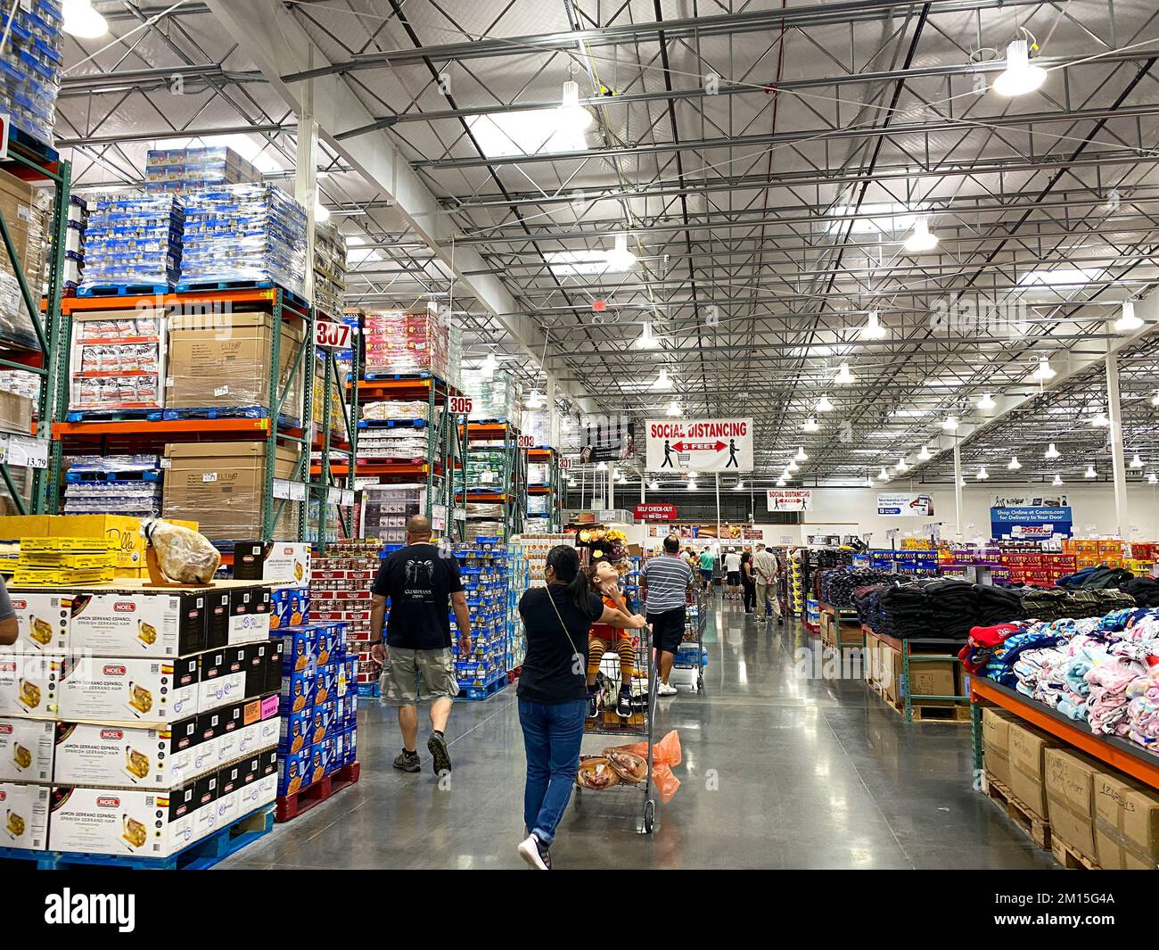 Orlando, FL USA- November 1, 2020:  People shopping at a Costco Wholesale retail store in Orlando, Florida. Stock Photo