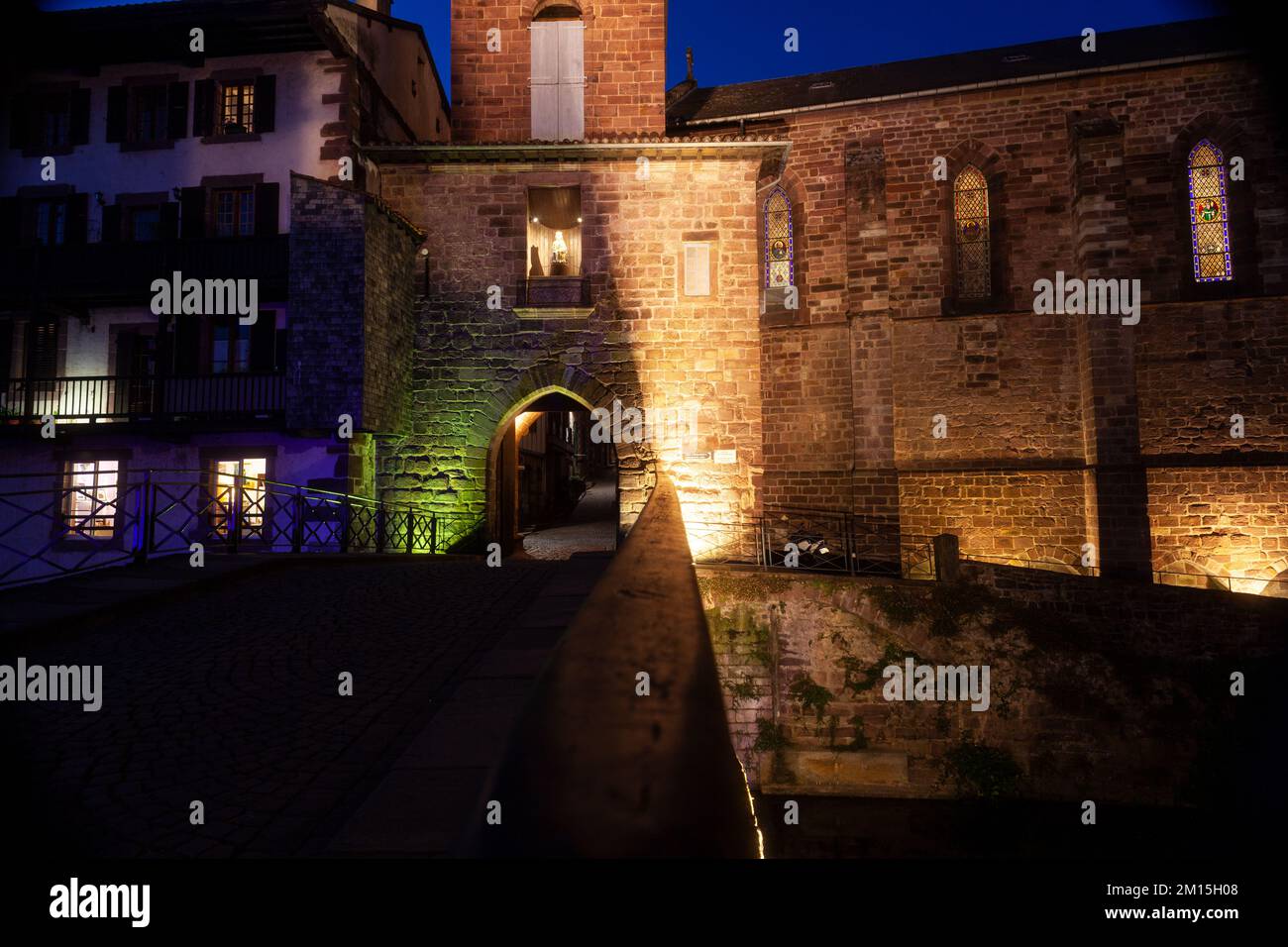 Night view of the Notre Dame of Assomption church of Saint Jean Pied de