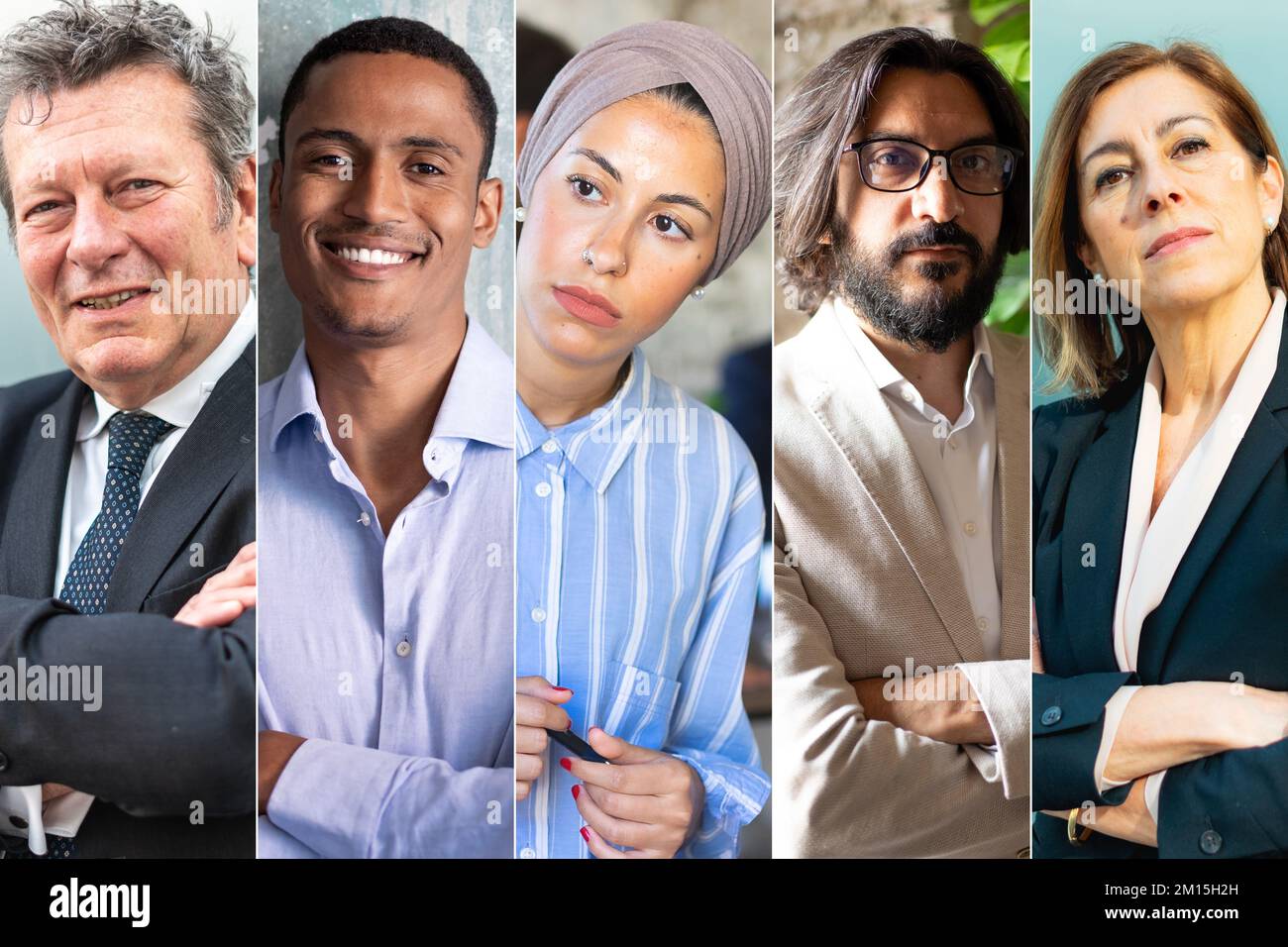 Multicultural mixed age business team. Financial, marketing and business concept Stock Photo
