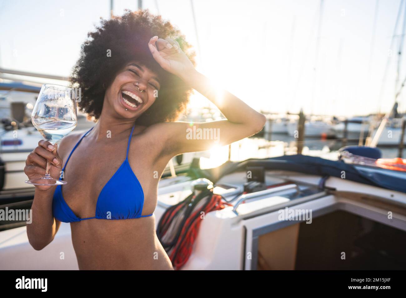 African american girl in bikini hi-res stock photography and