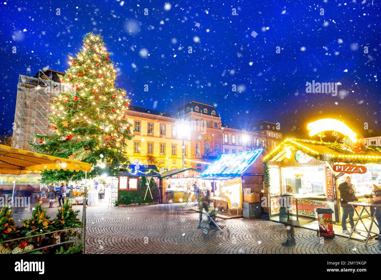 Christmas Market in Darmstadt, Germany Stock Photo
