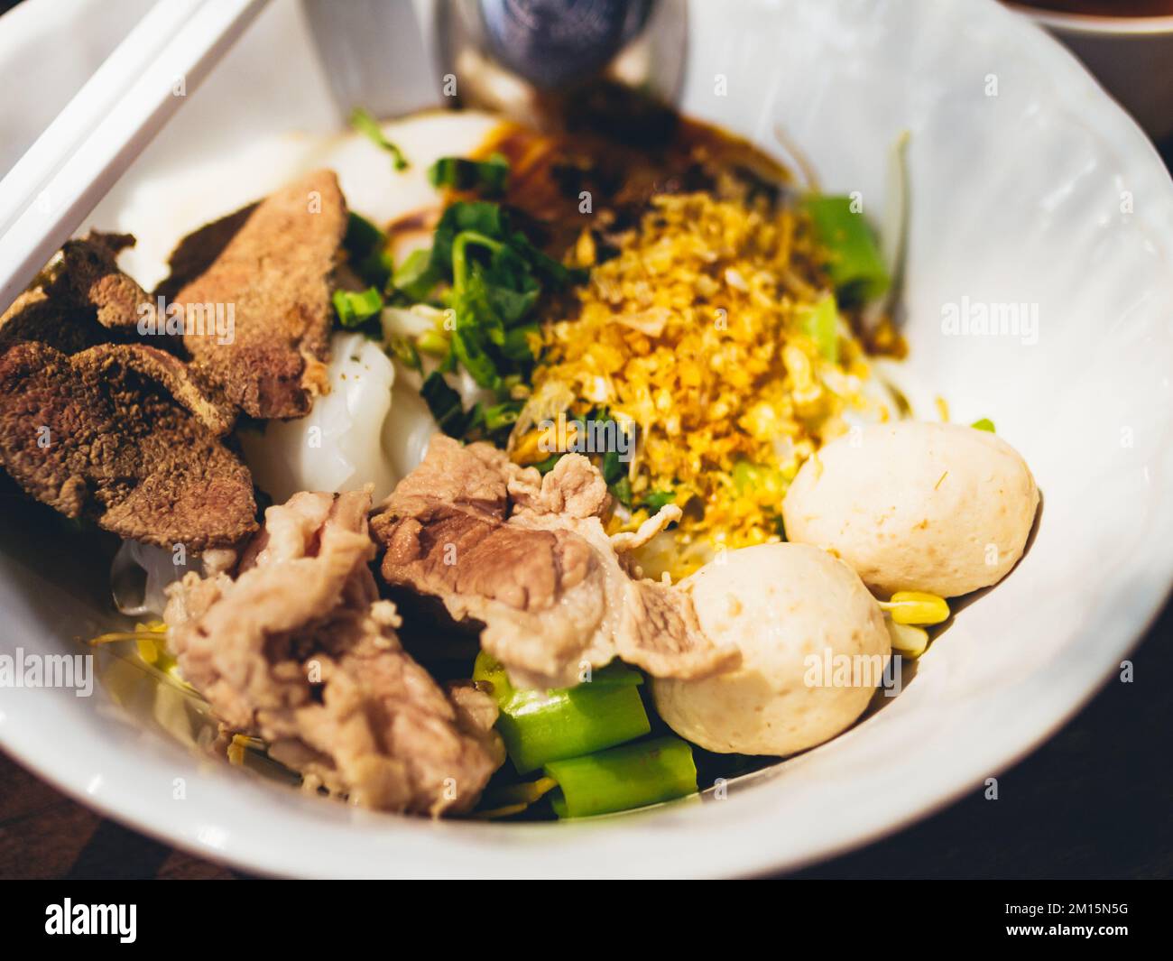 Thai style noodle blood soup,boat noodle,delicious dish,famous Thai