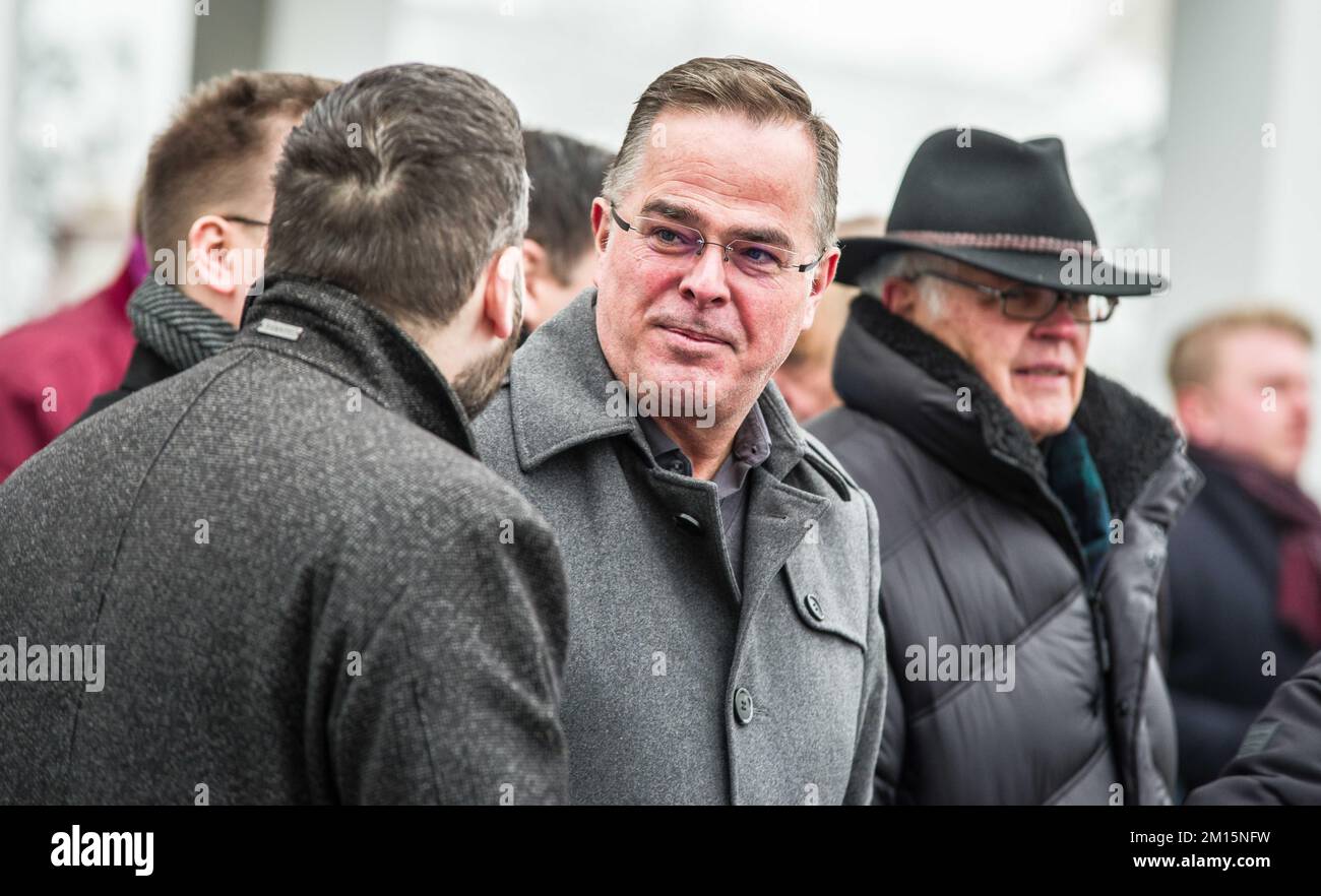 Illerkirchberg, Baden Wuerttemberg, Germany. 10th Dec, 2022. HANS JUERGEN GOSSNER (Hans JÃ¼rgen GoÃŸner) of the AfD. In a move being criticized as a distraction from the Alternative for Germany's alleged connections with a Reichsbuerger and QAnon terrorist plot to topple the German government, the AfD alongside right-extremists rallied in the town of Illerkirchberg where this past week two schoolgirls were stabbed allegedly by an asylum seeker from Eritrea resulting in the death of one of them and the other being left in critical condition. Members of the AfD allege that the national and Stock Photo