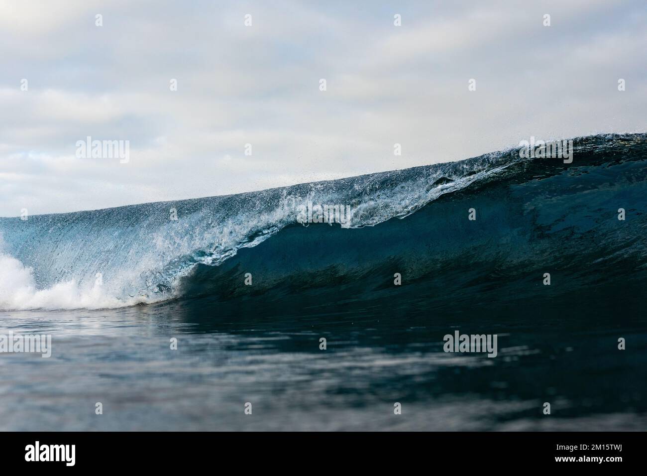 Powerful foamy sea waves rolling and splashing over water surface ...