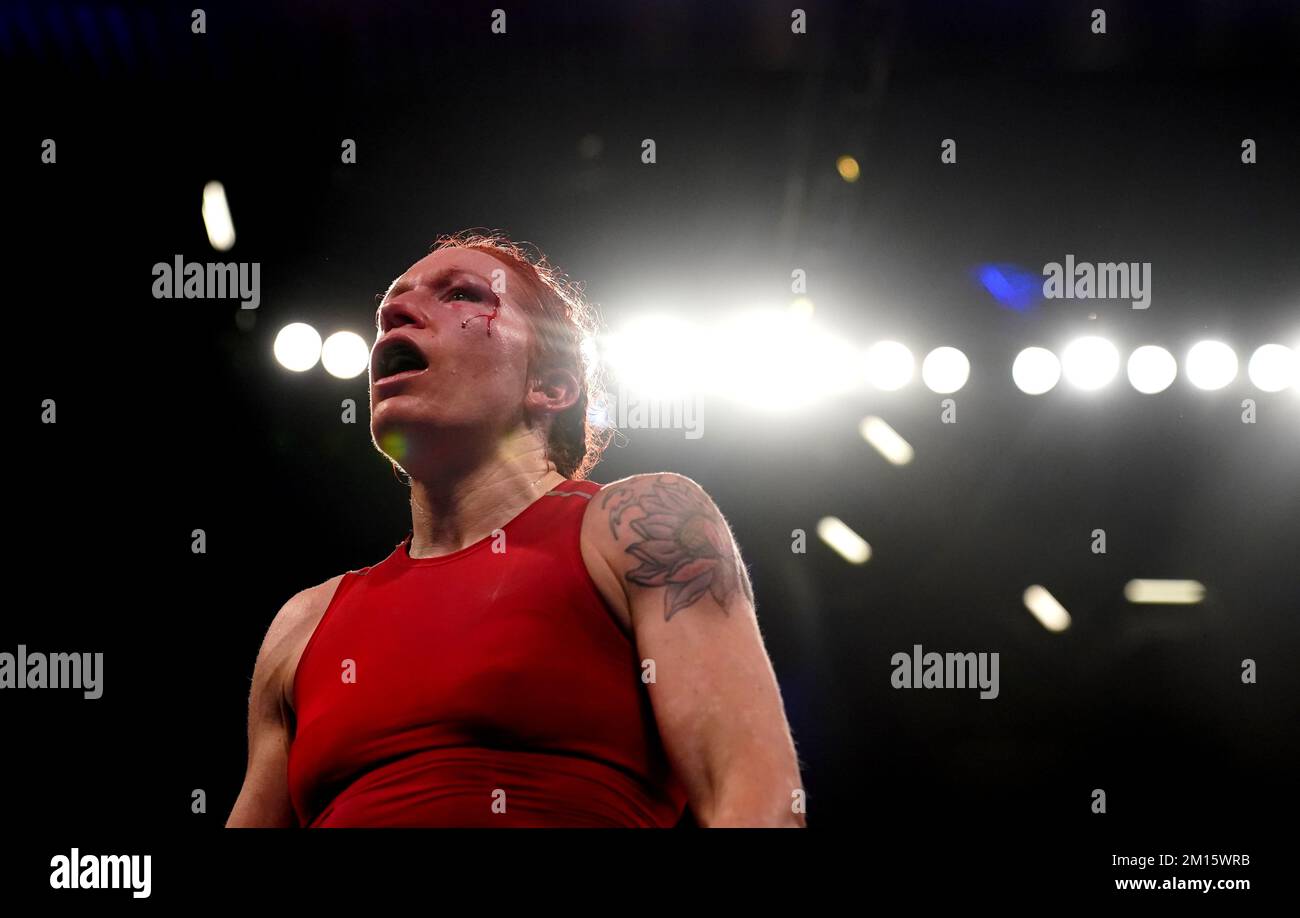 Kristine Shergold during her fight against Rhiannon Dixon at the First Direct Arena, Leeds. Picture date: Saturday December 10, 2022. Stock Photo