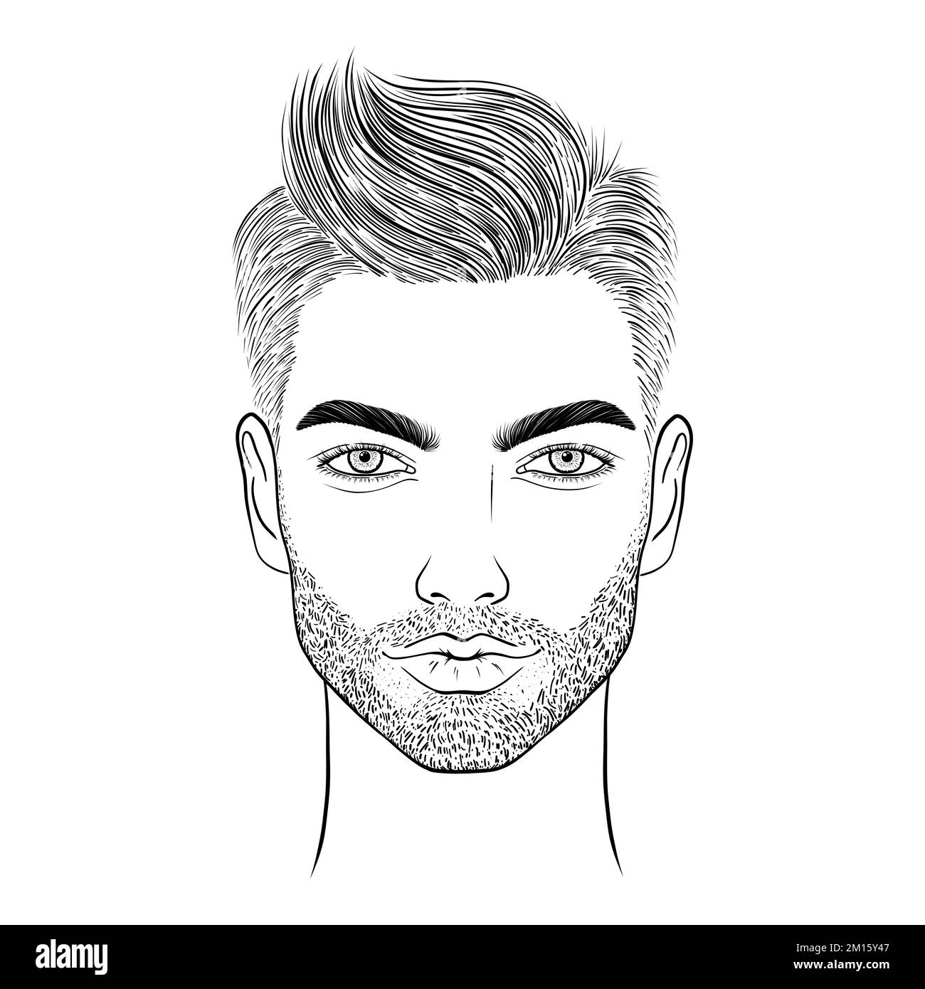 Sketch of young man Stock Vector