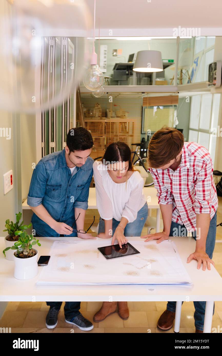 Architects and engineers working at the Office Stock Photo