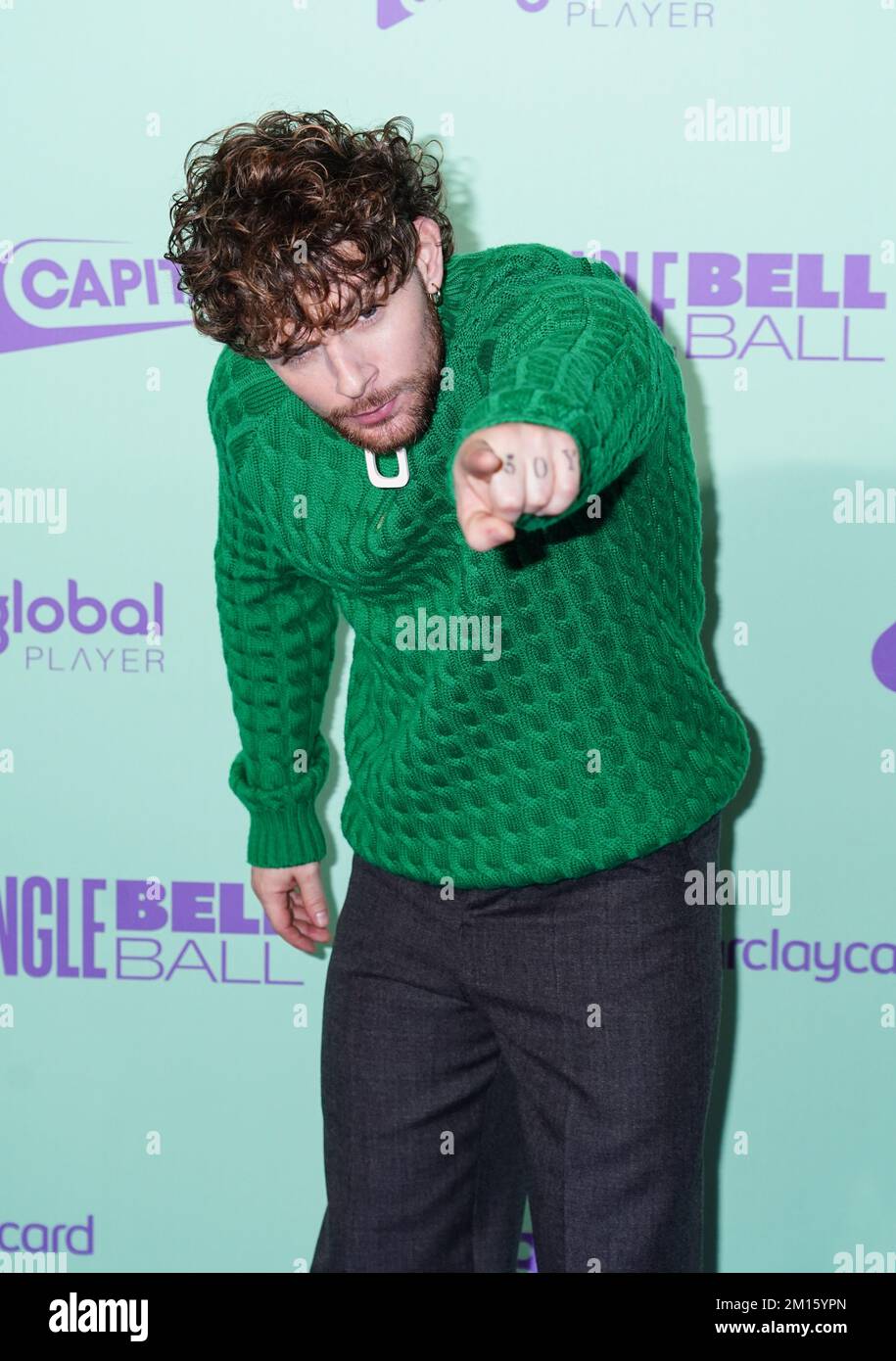 Tom Grennan backstage during day one of Capital's Jingle Bell Ball with