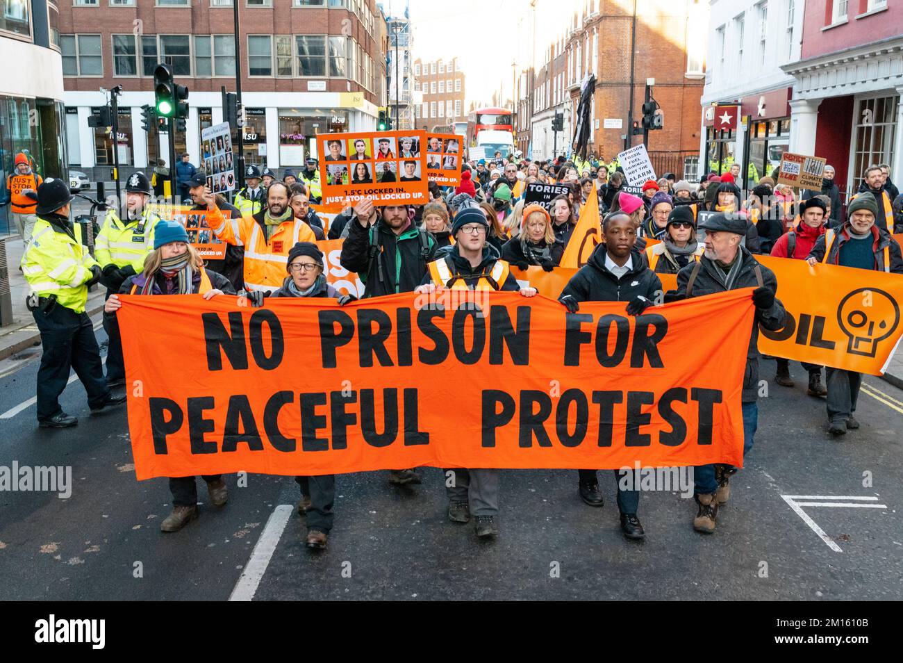 London, UK. 10 December 2022. Just Stop Oil protesters gather in