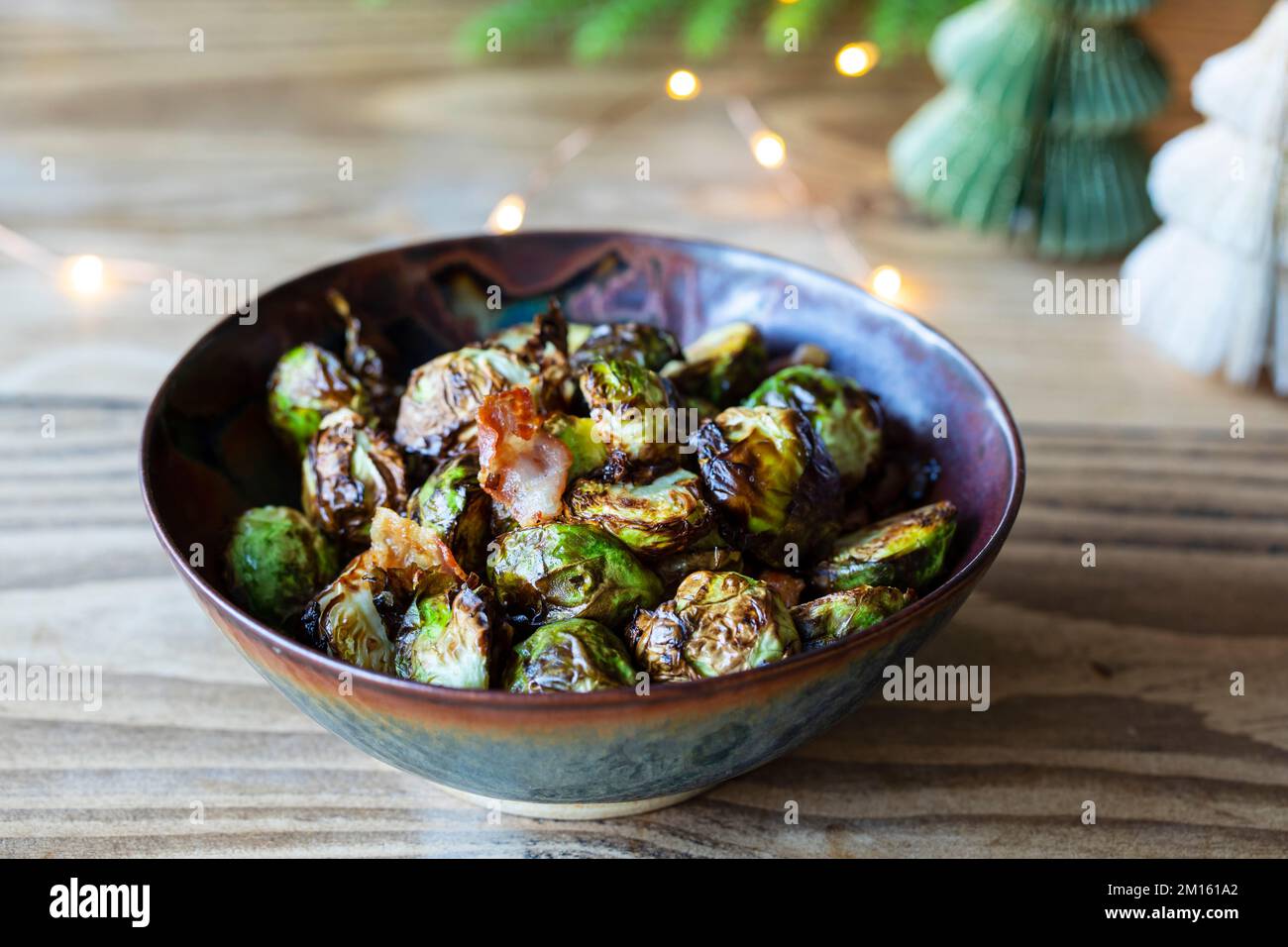 Chargrilled brussel sprouts, Christmas side dish Stock Photo