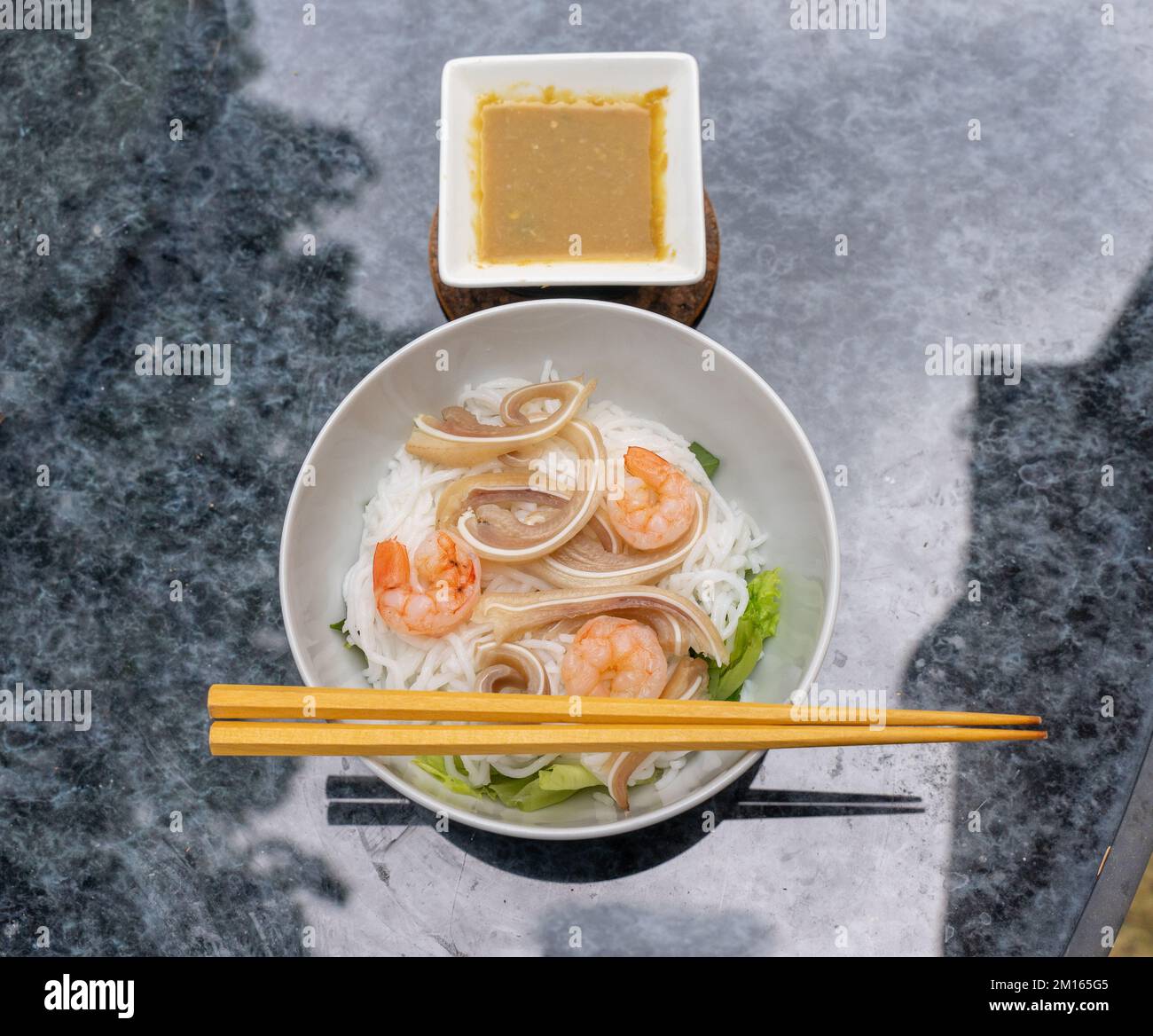 Cooked pork ears. Vietnamese cuisine traditionally includes pork parts