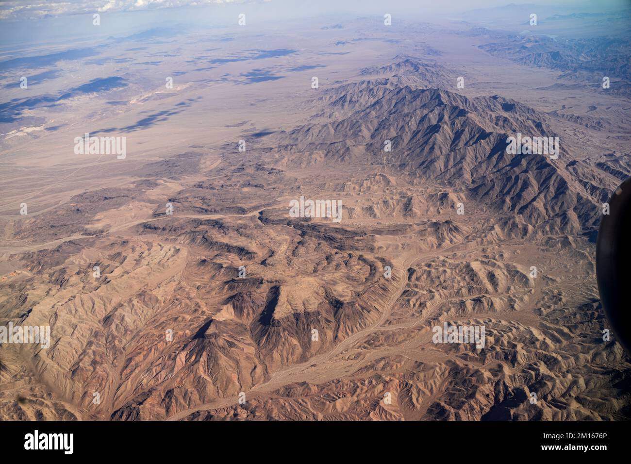 By flying to Los Angeles, you can see the sky over the Nevada deserts