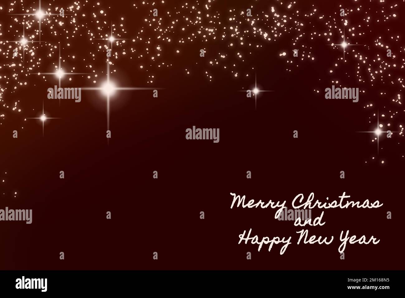 Dark red Merry Christmas and Happy New Year background with stars on ...
