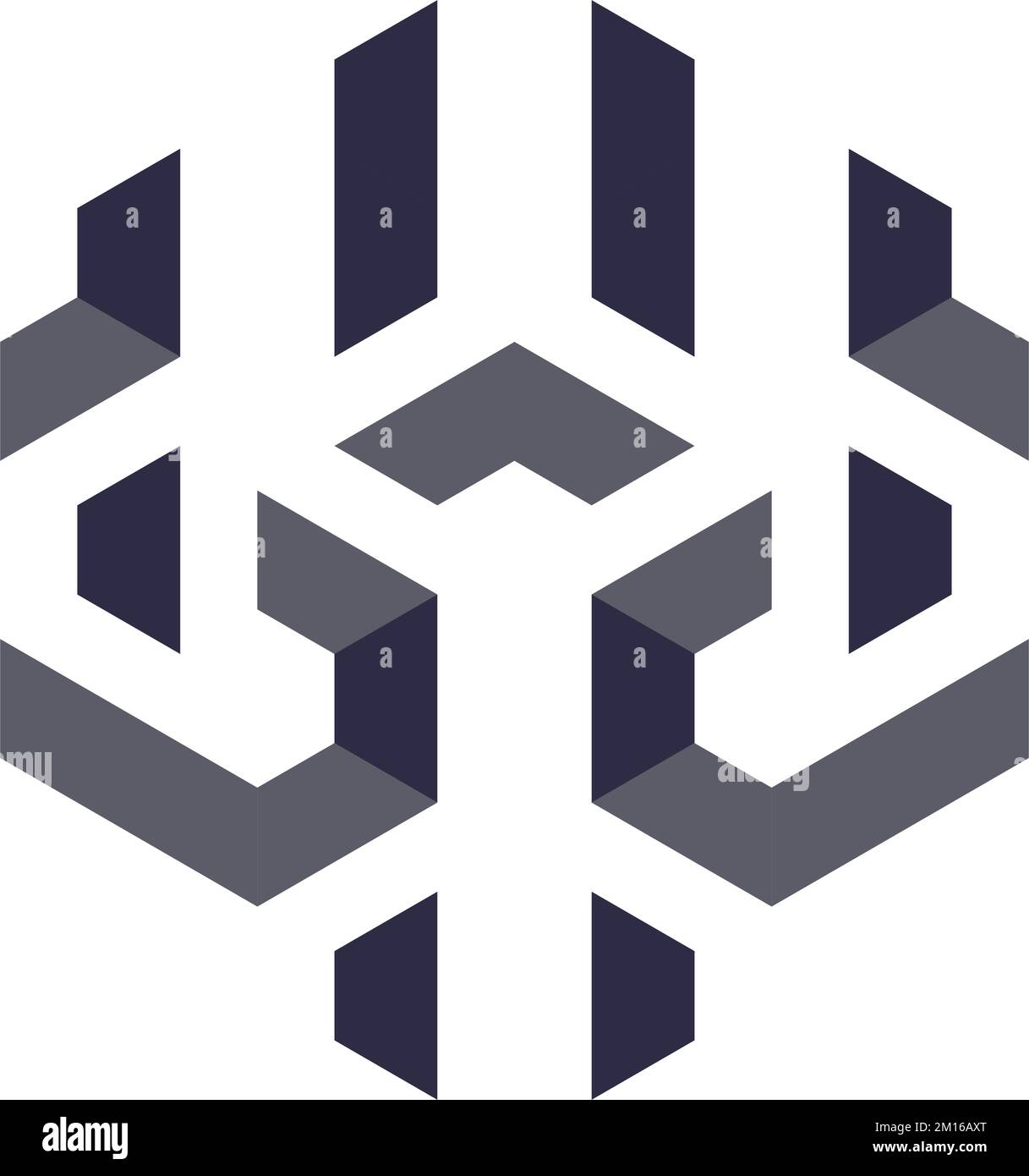 Hexagonal negative space logo Stock Vector Image & Art - Alamy