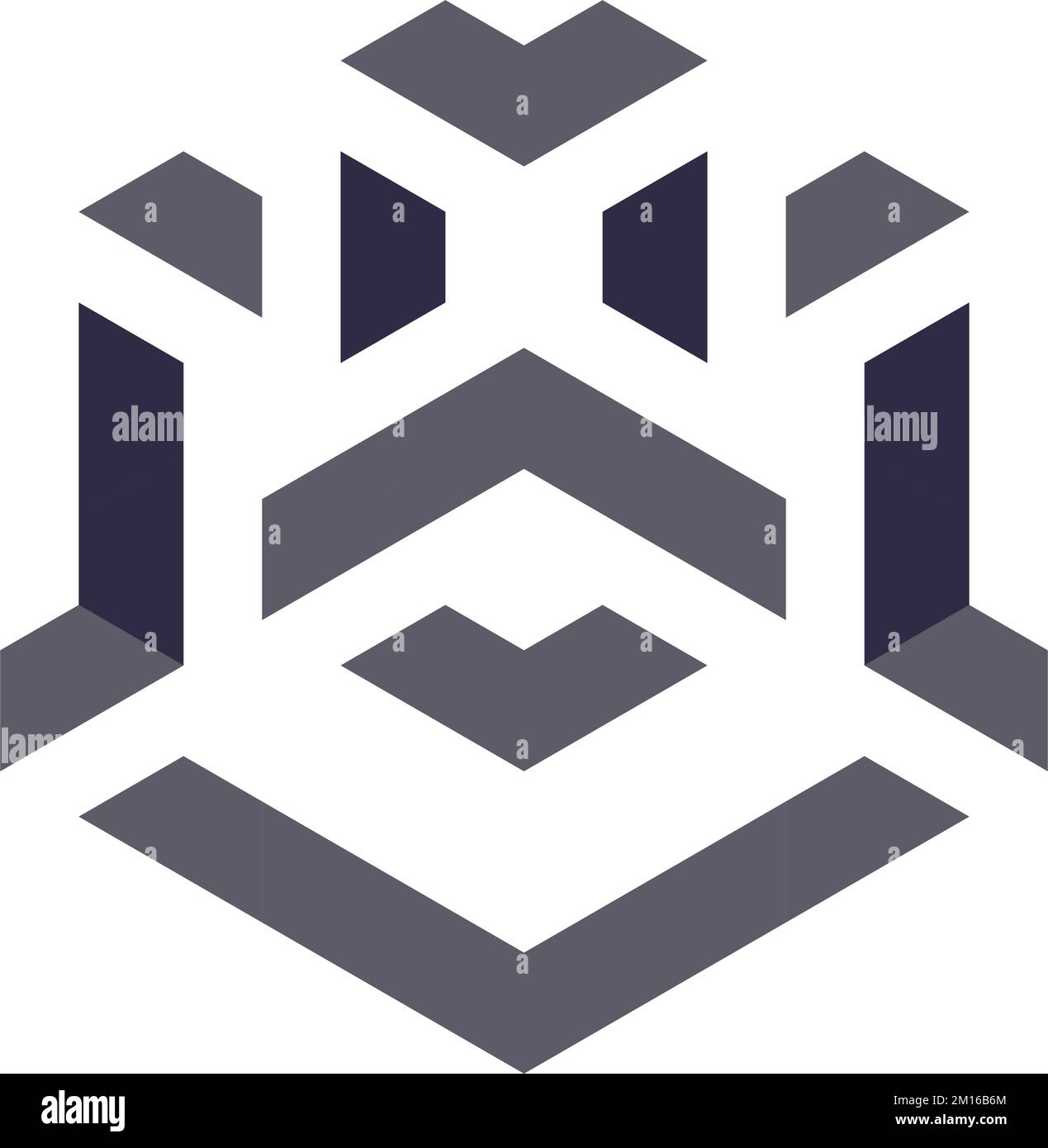 Hexagonal negative space logo Stock Vector Image & Art - Alamy