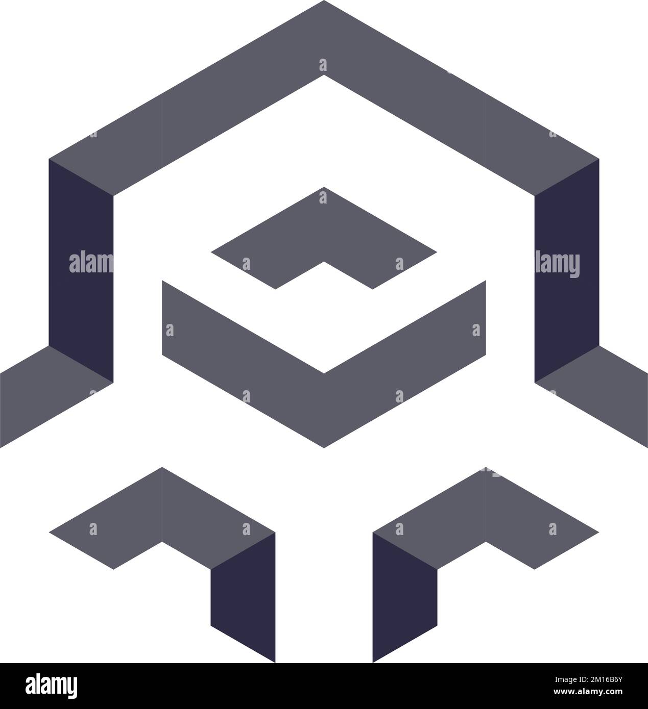 Hexagonal negative space logo Stock Vector Image & Art - Alamy