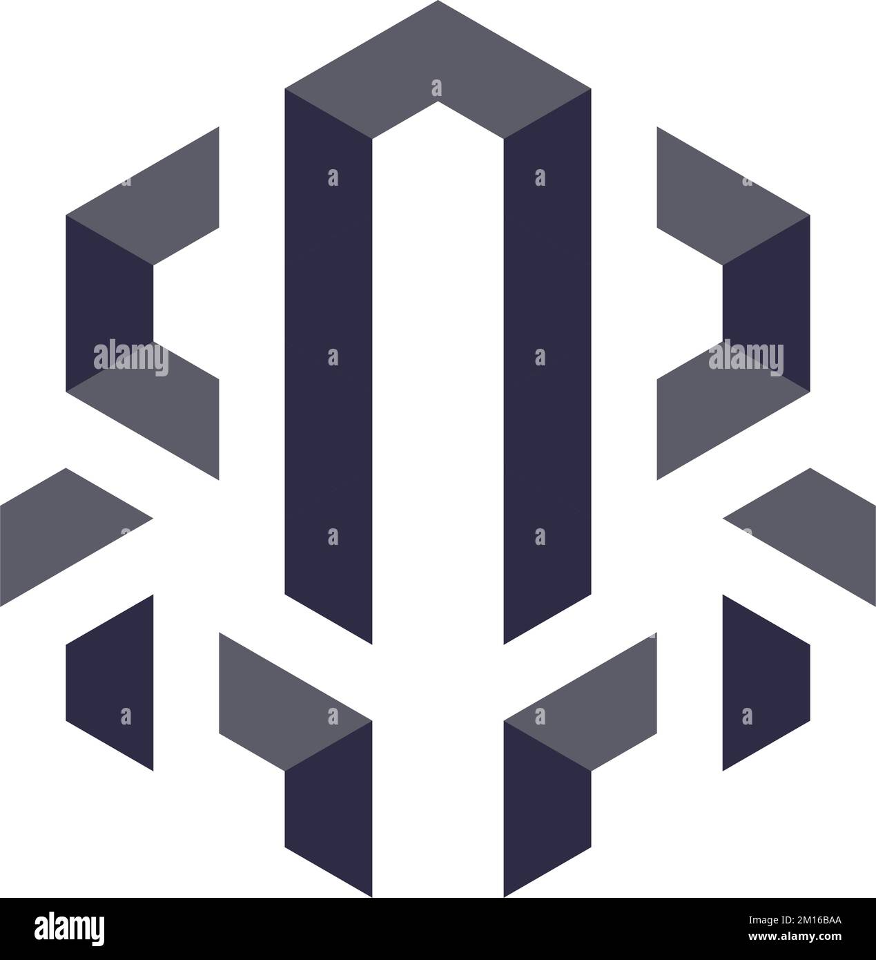 Hexagonal negative space logo Stock Vector Image & Art - Alamy