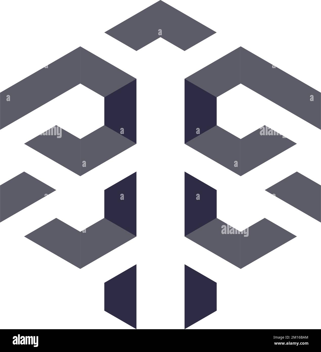 Hexagonal negative space logo Stock Vector Image & Art - Alamy