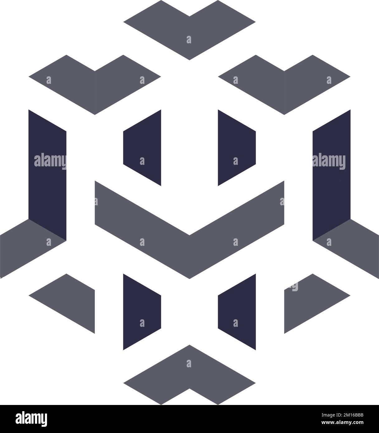 Hexagonal negative space logo Stock Vector Image & Art - Alamy