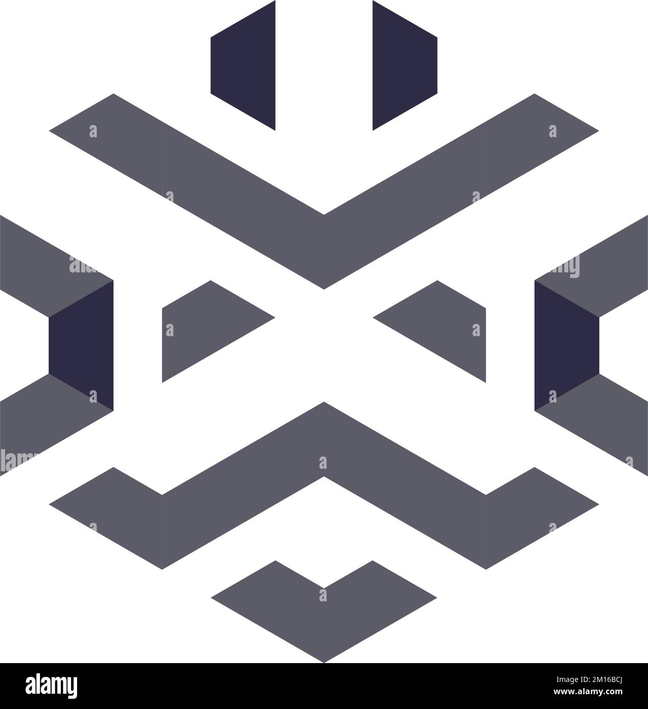 Hexagonal negative space logo Stock Vector Image & Art - Alamy