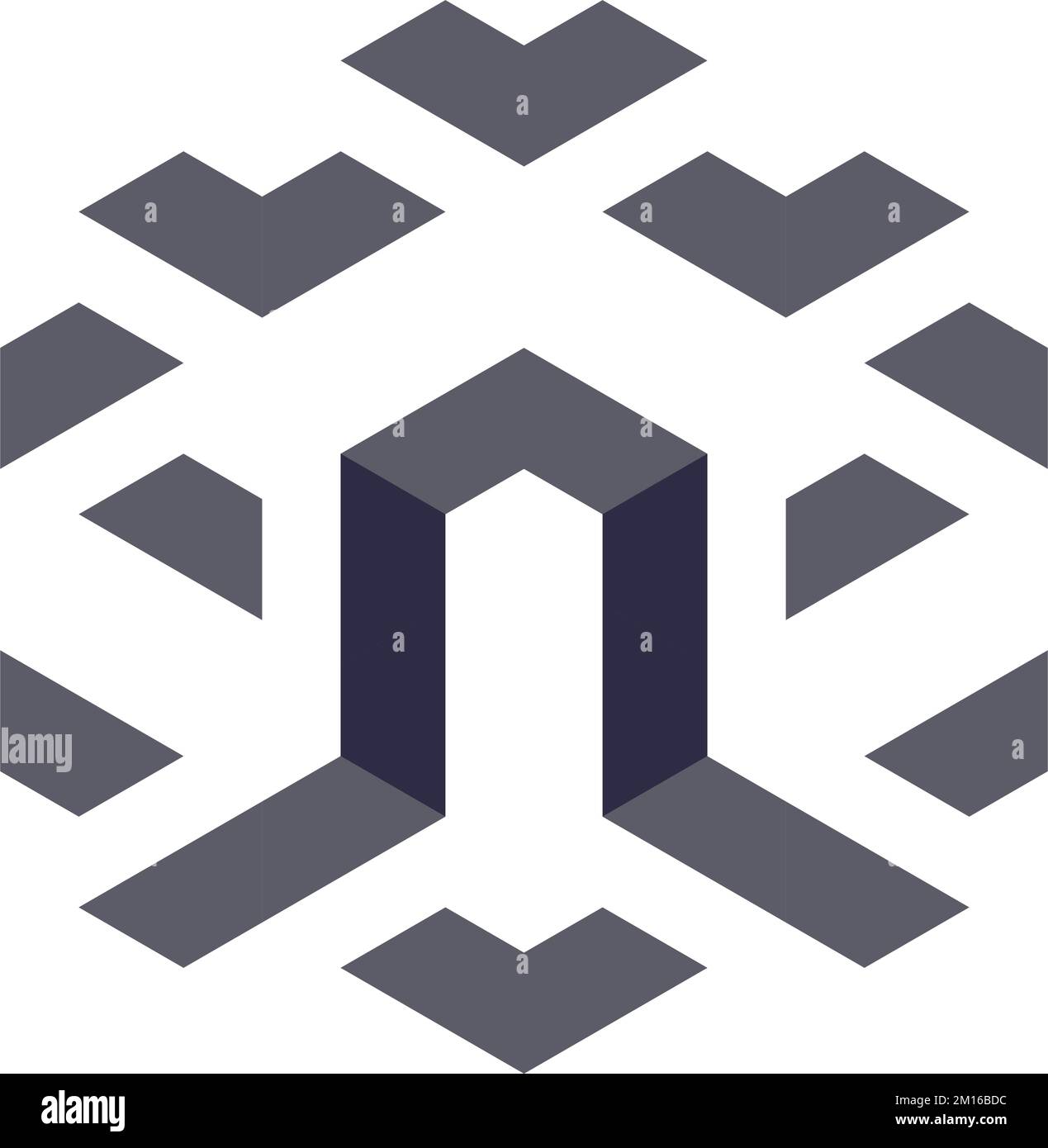 Hexagonal negative space logo Stock Vector Image & Art - Alamy