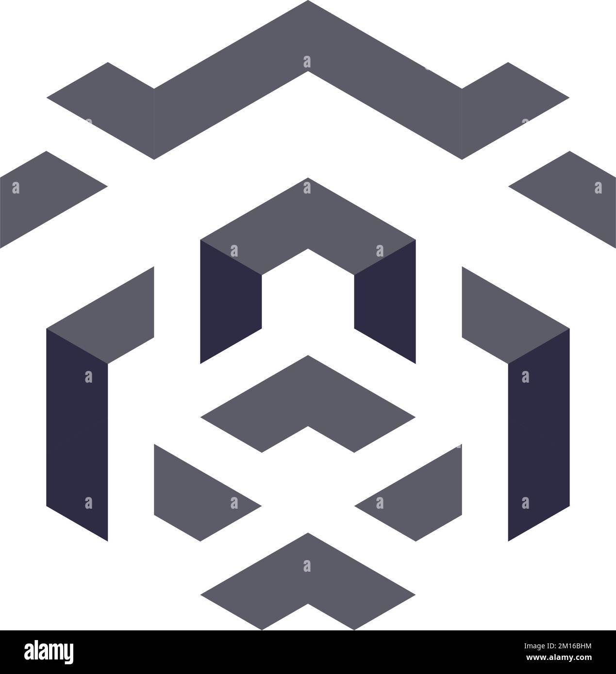 Hexagonal negative space logo Stock Vector Image & Art - Alamy