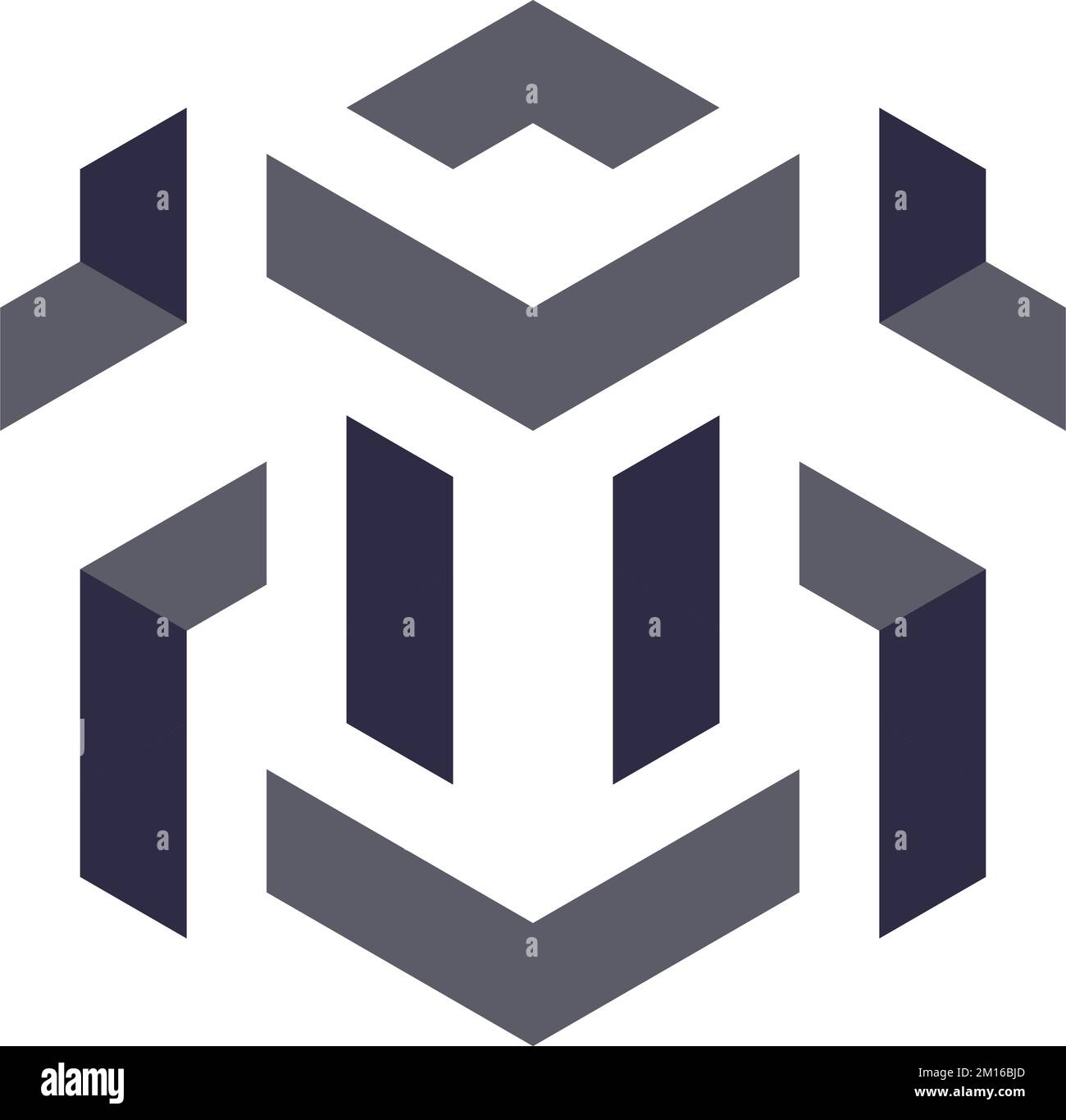 Hexagonal negative space logo Stock Vector Image & Art - Alamy