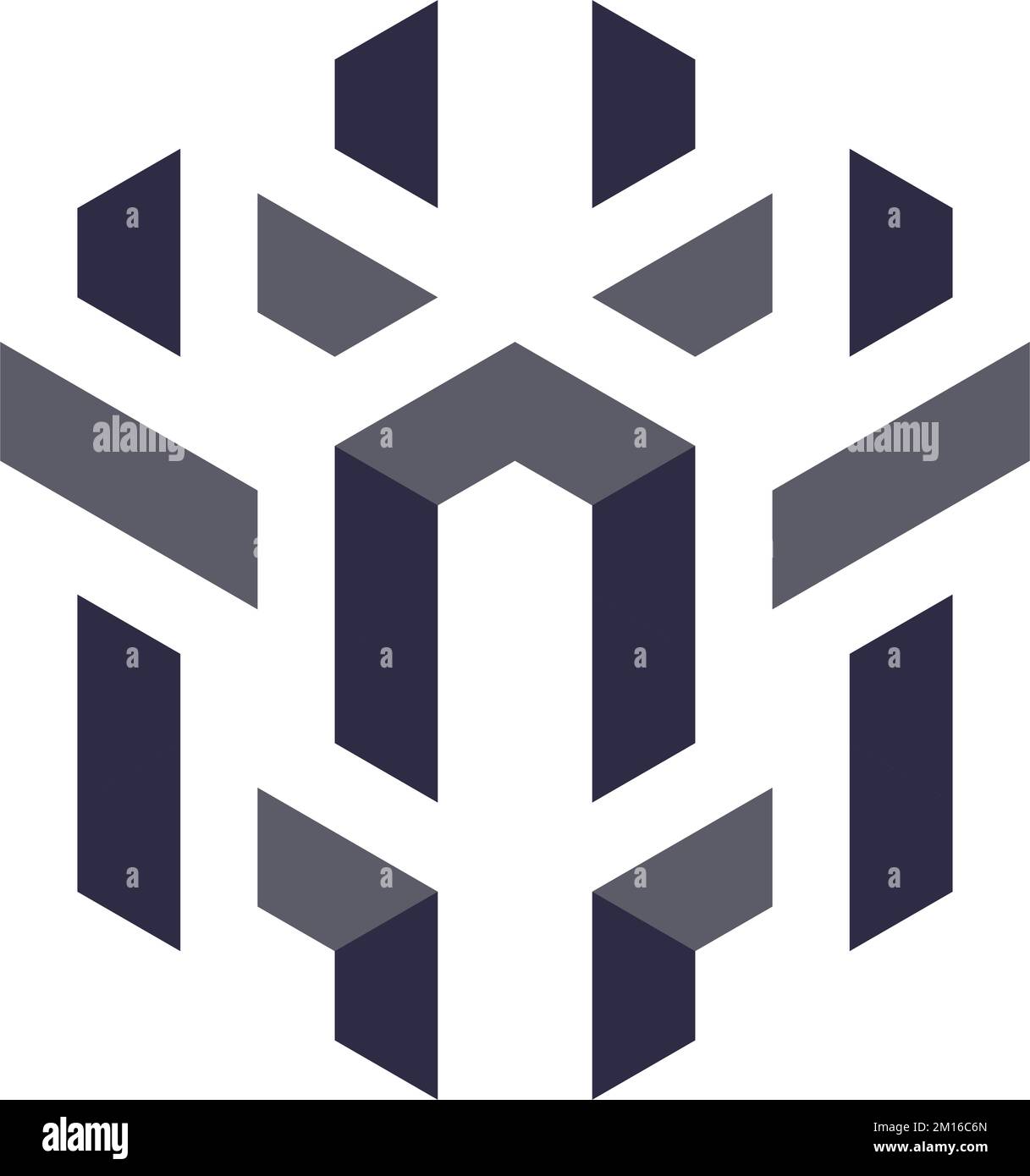 Hexagonal negative space logo Stock Vector Image & Art - Alamy