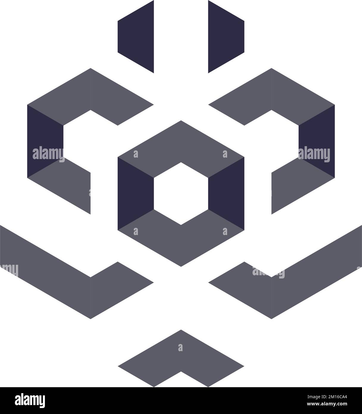 Hexagonal negative space logo Stock Vector Image & Art - Alamy
