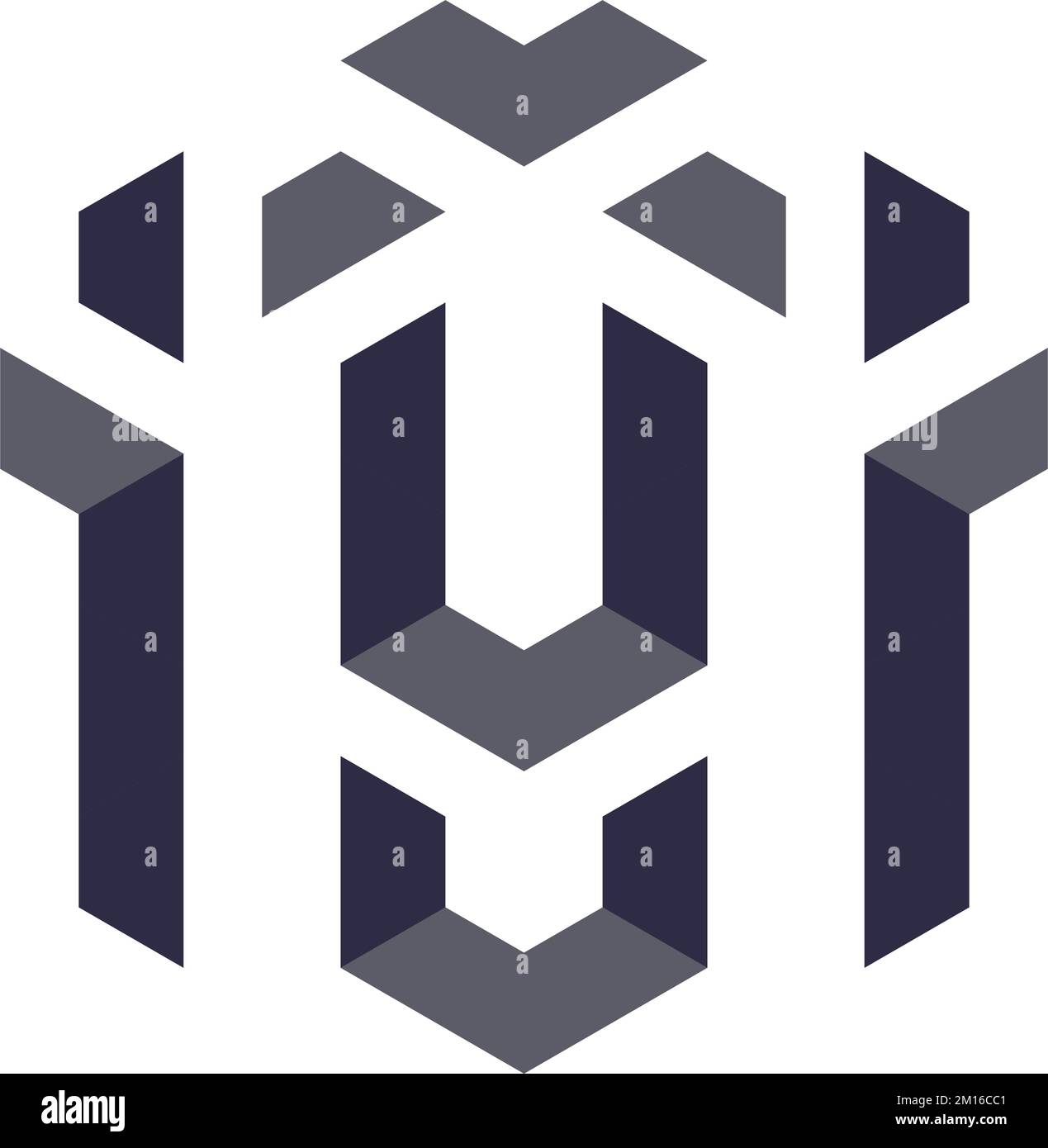 Hexagonal negative space logo Stock Vector Image & Art - Alamy