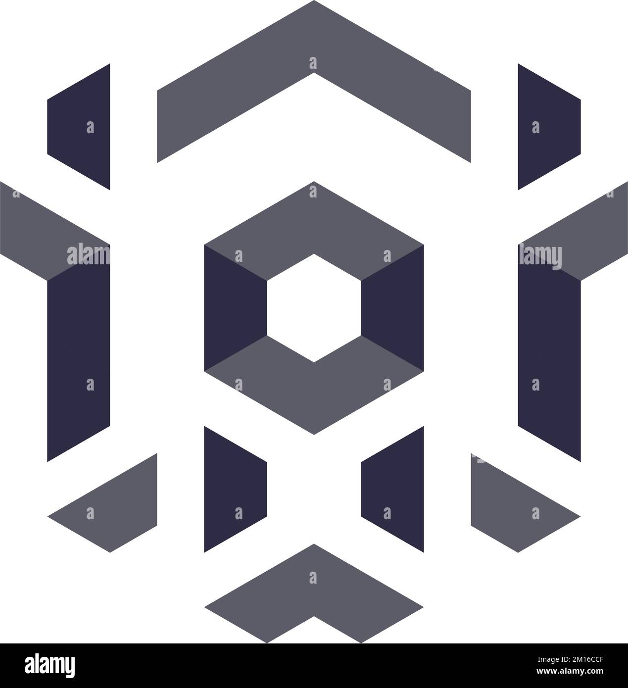 Hexagonal negative space logo Stock Vector Image & Art - Alamy