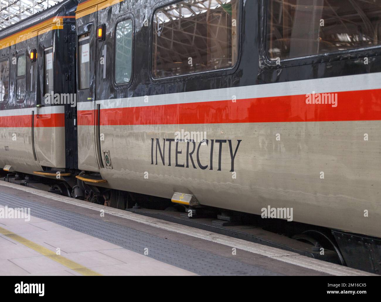 Intercity logo and livery on a LSL Intercity railtours mark 3 railway carriage Stock Photo