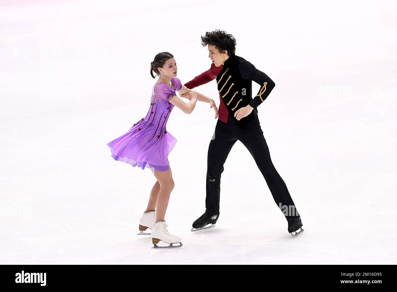 Turin, Italy. 10 December 2022. Darya Grimm, Michail Savitskiy of Germany compete in the Junior Ice Dance Free Dance during day three of the ISU Grand Prix of Figure Skating Final. Credit: Nicolò Campo/Alamy Live News Stock Photo