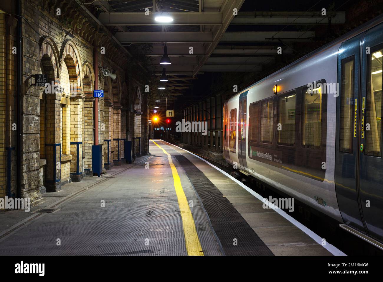 London North Western railway class 350 electric train awaiting departure from Crewe platform 11