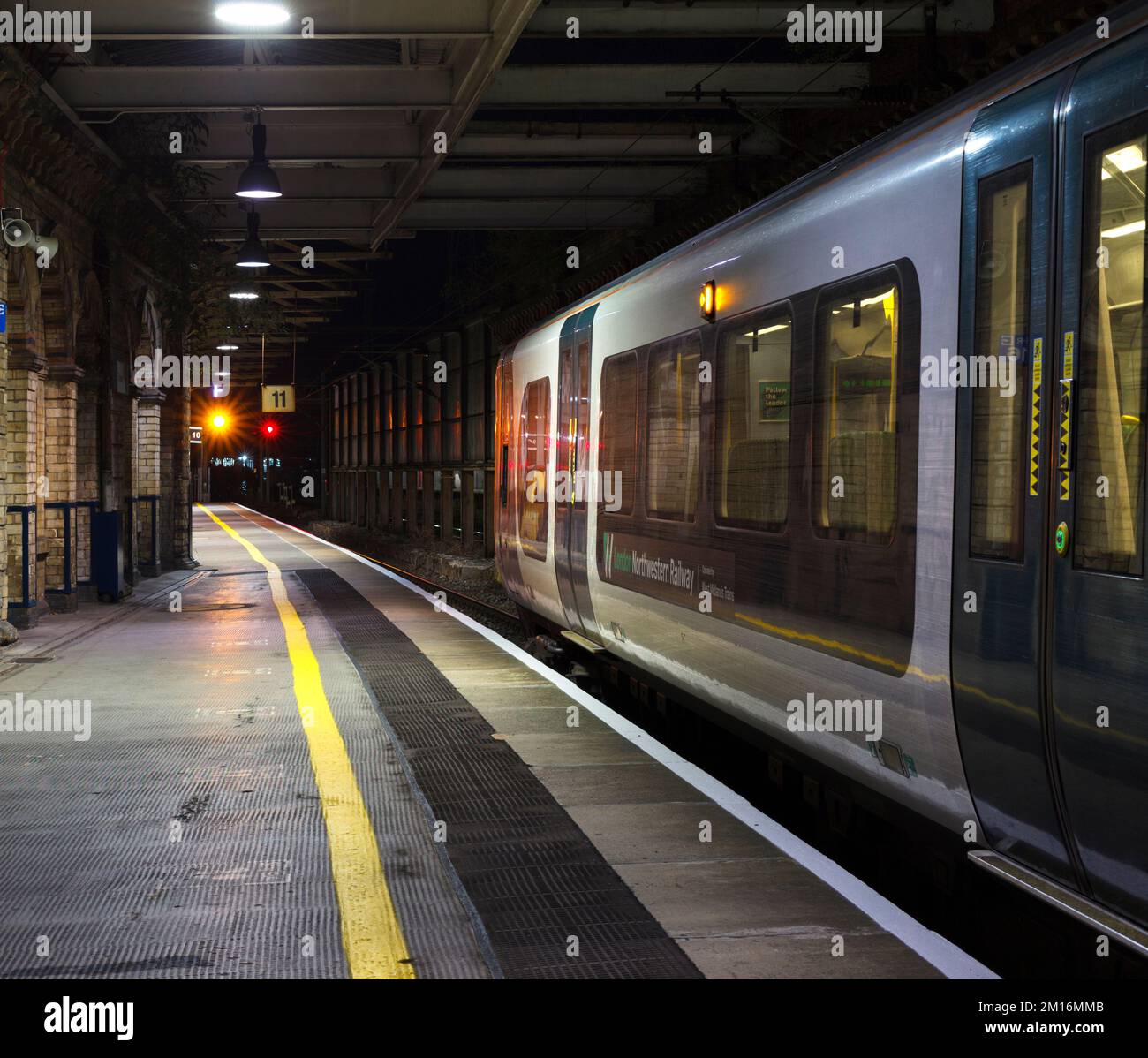 London North Western railway class 350 electric train awaiting departure from Crewe platform 11