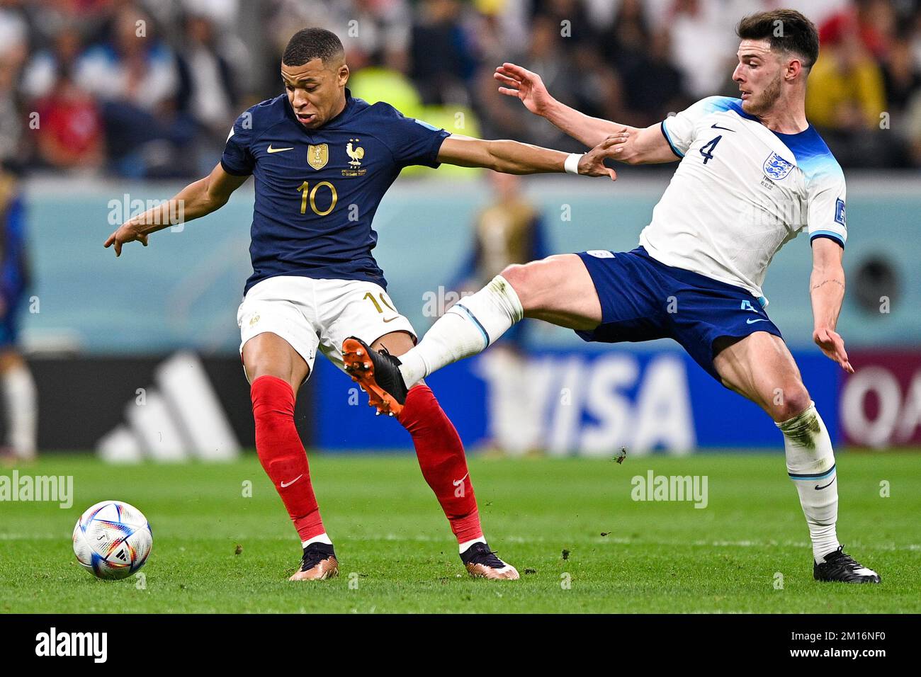 AL KHOR, QATAR - DECEMBER 10: Kylian Mbappe of France battles for the ...