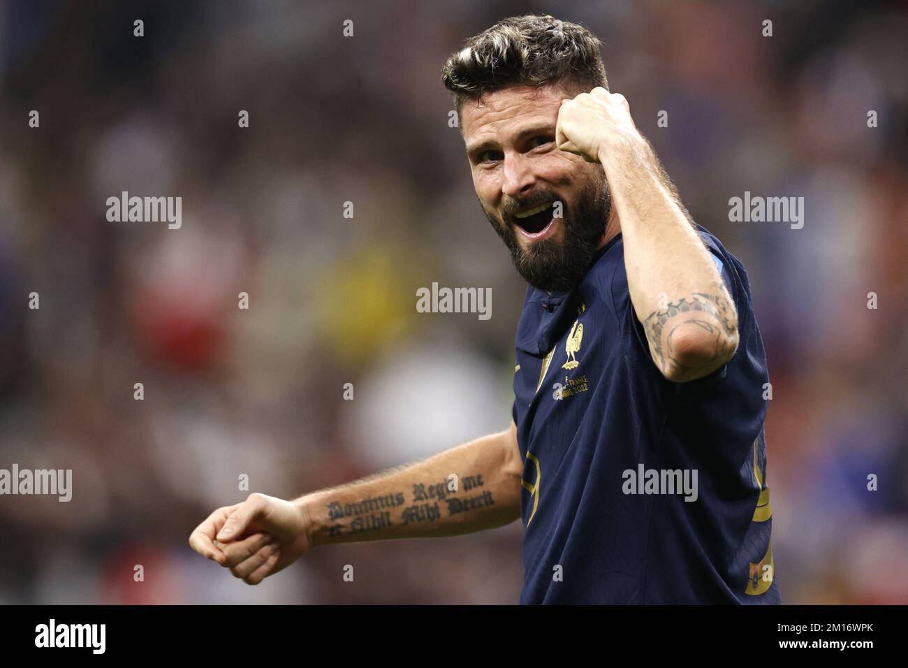 AL KHOR - Olivier Giroud of France celebrate the 1-2 draw during the FIFA World Cup Qatar 2022 quarter final match between England and France at Al Bayt Stadium on December 10, 2022 in Al Khor, Qatar. AP | Dutch Height | MAURICE OF STONE Credit: ANP/Alamy Live News Stock Photo