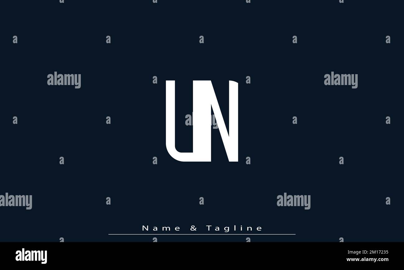 Alphabet letters Initials Monogram logo UN , NU Stock Vector