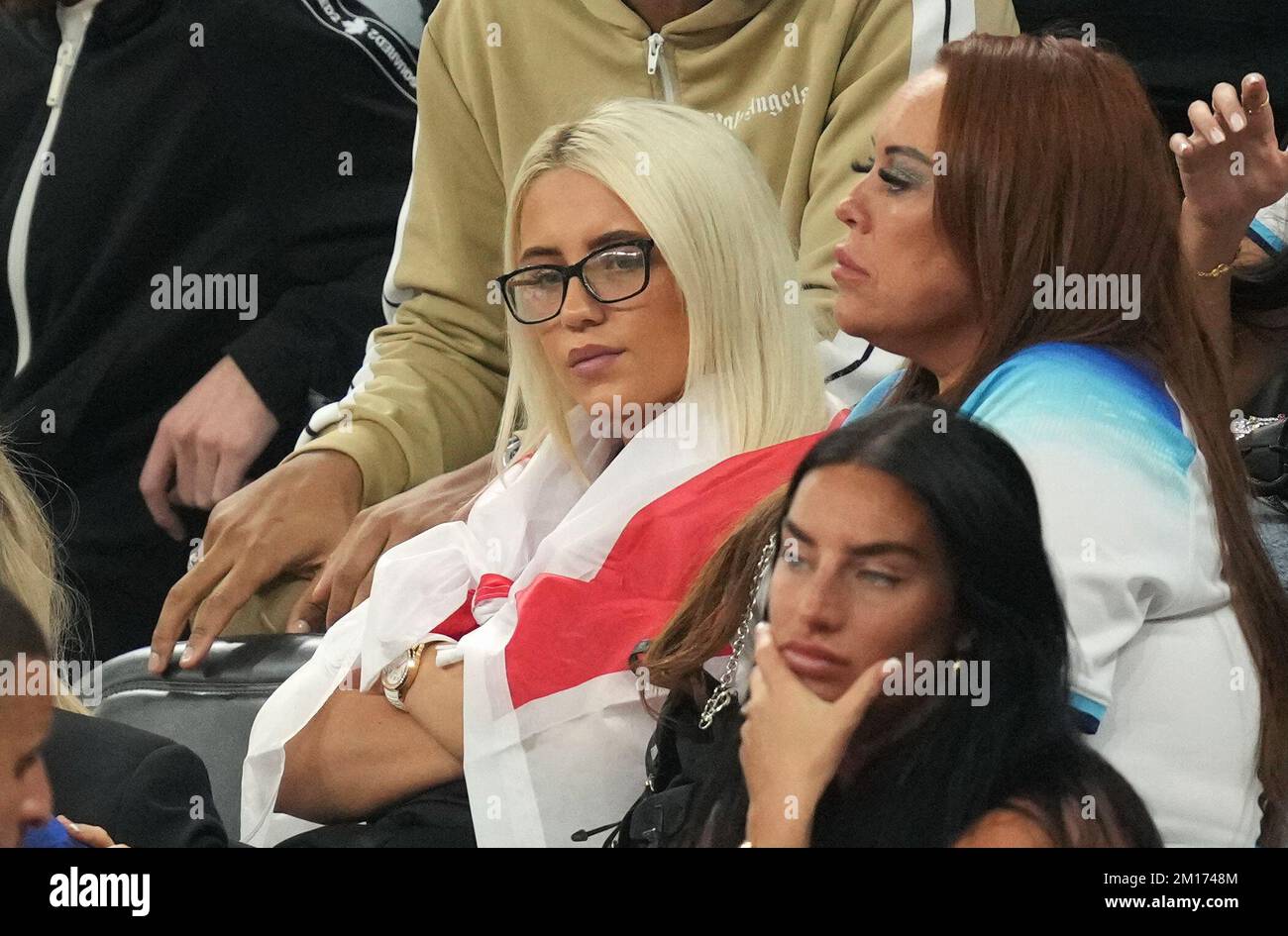 Rebecca Cooke, girlfriend of England's Phil Foden, appears dejected in