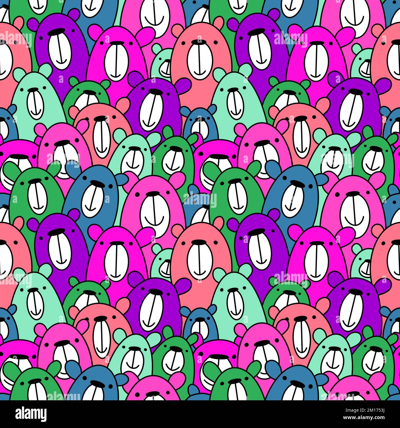 Cartoon toys animals seamless fluffy bears pattern for wrapping paper ...