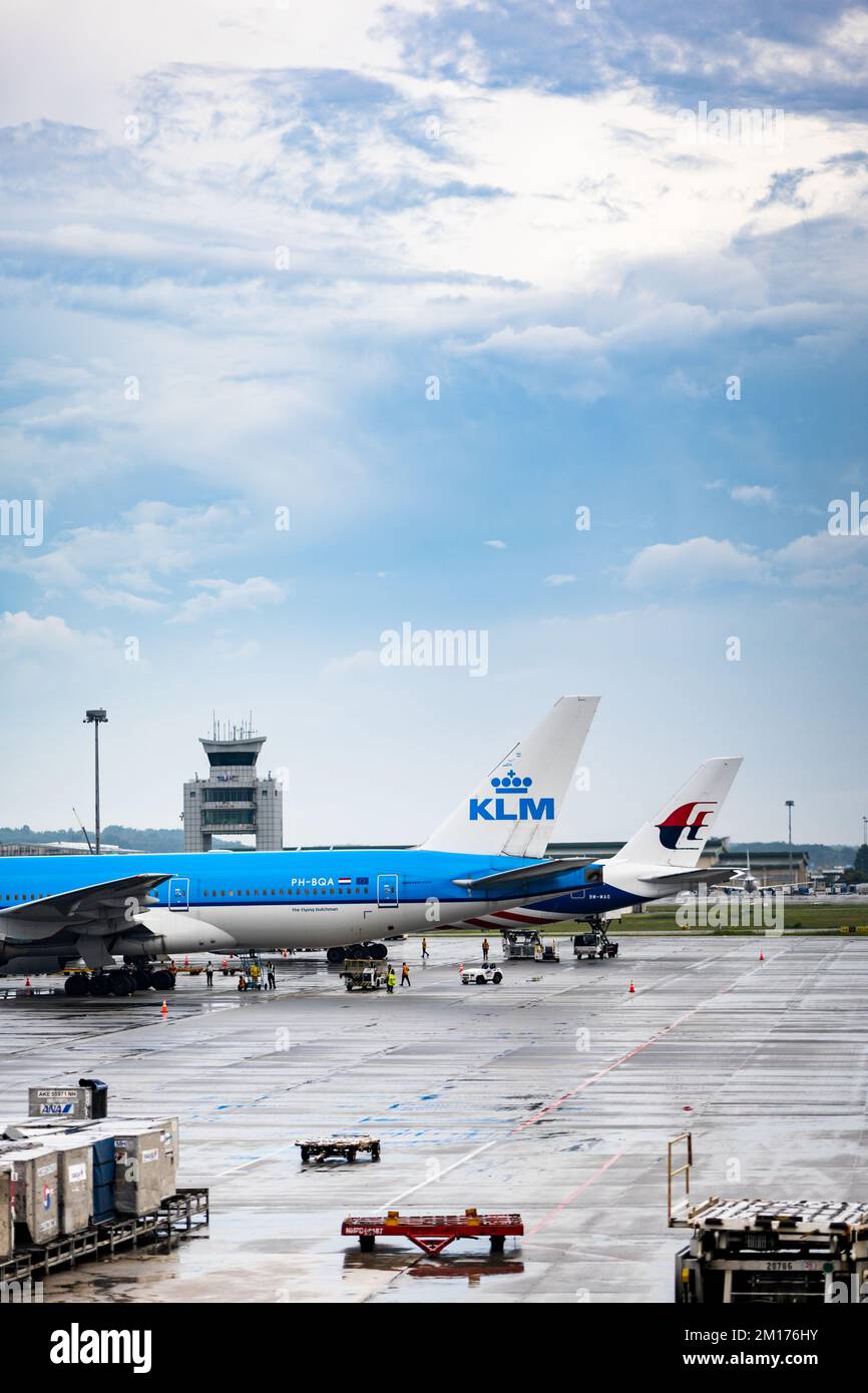 Kuala Lumpur, Malaysia - December 2022: KLM Royal Dutch Airlines aircraft at Kuala Lumpur International Airport. Stock Photo