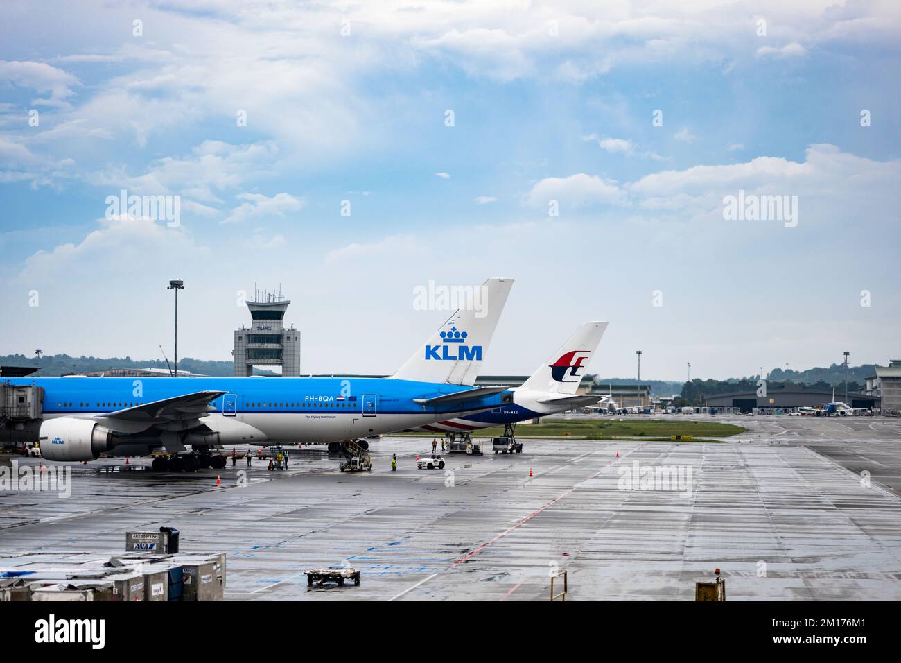 Kuala Lumpur, Malaysia - December 2022: KLM Royal Dutch Airlines aircraft at Kuala Lumpur International Airport. Stock Photo