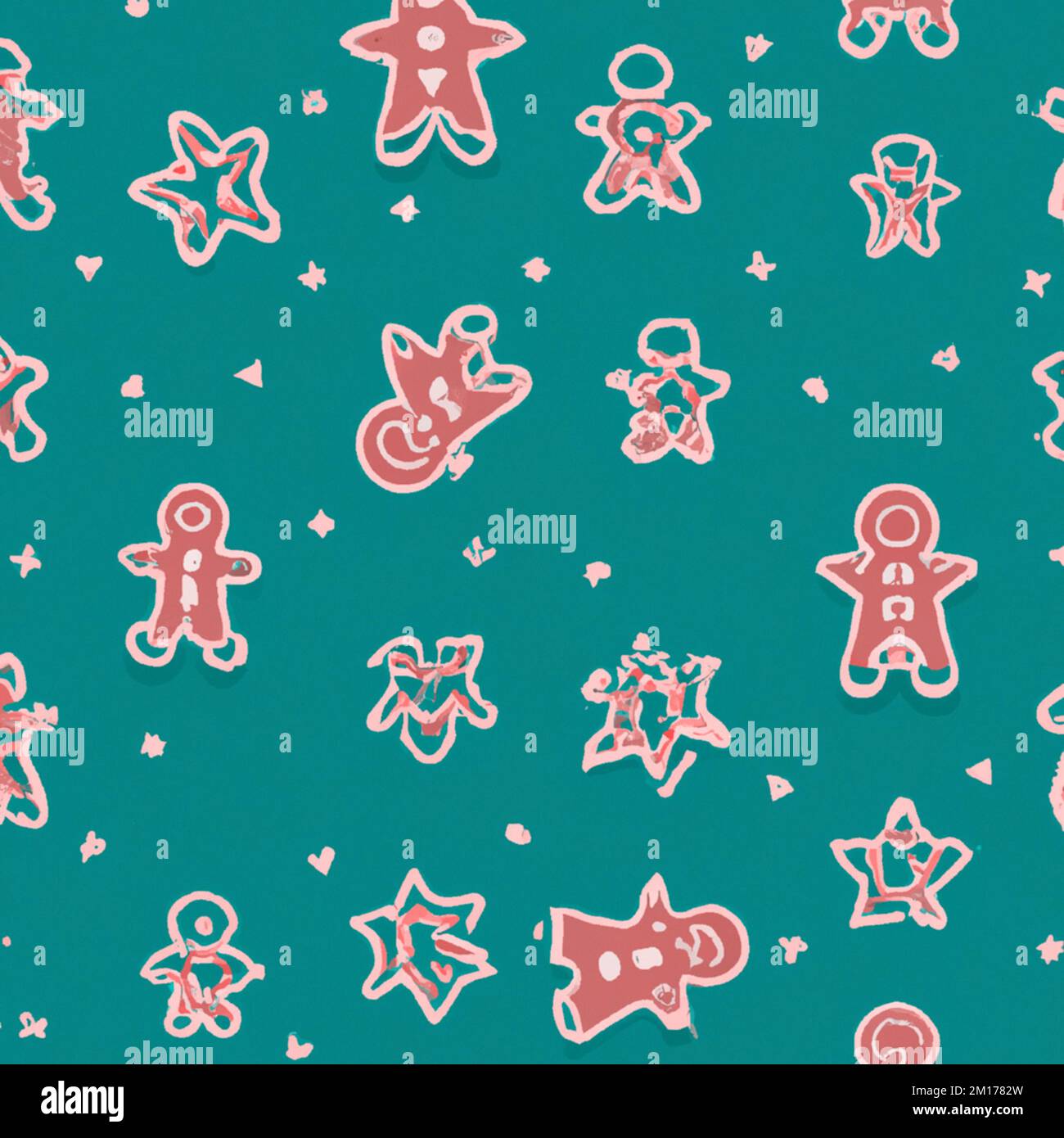 Gingerbread Swatch A fashionable fabric swatch illustration with a seamless pattern of ...