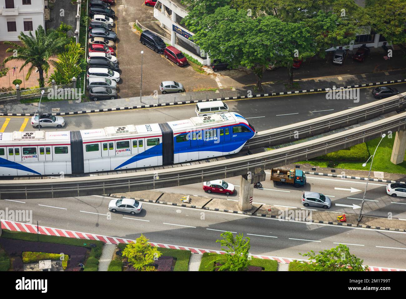 Kuala Lumpur, Malaysia November 2022 Rapid KL Monorail in the Kuala