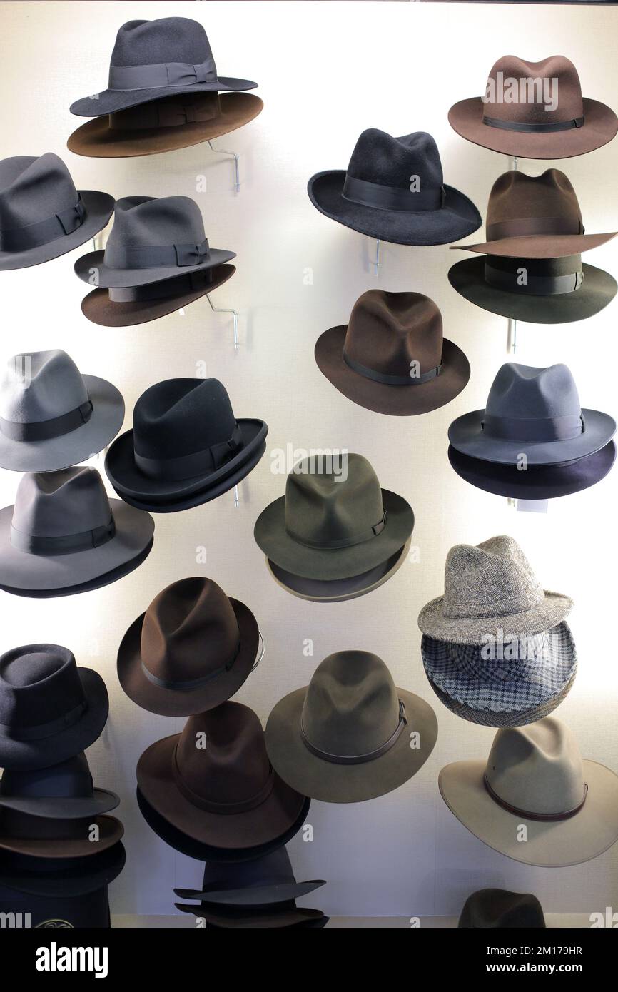 Lock & Co Hatters sells a wide range of men’s hats, from silk top hats