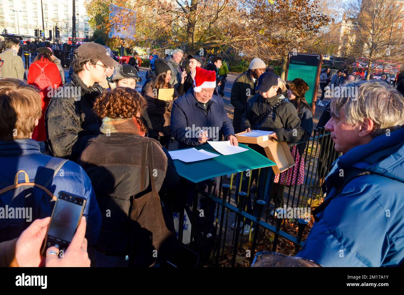 Ai Weiwei Human Rights Day, Speakers Corner Hyde Park London UK 10.12
