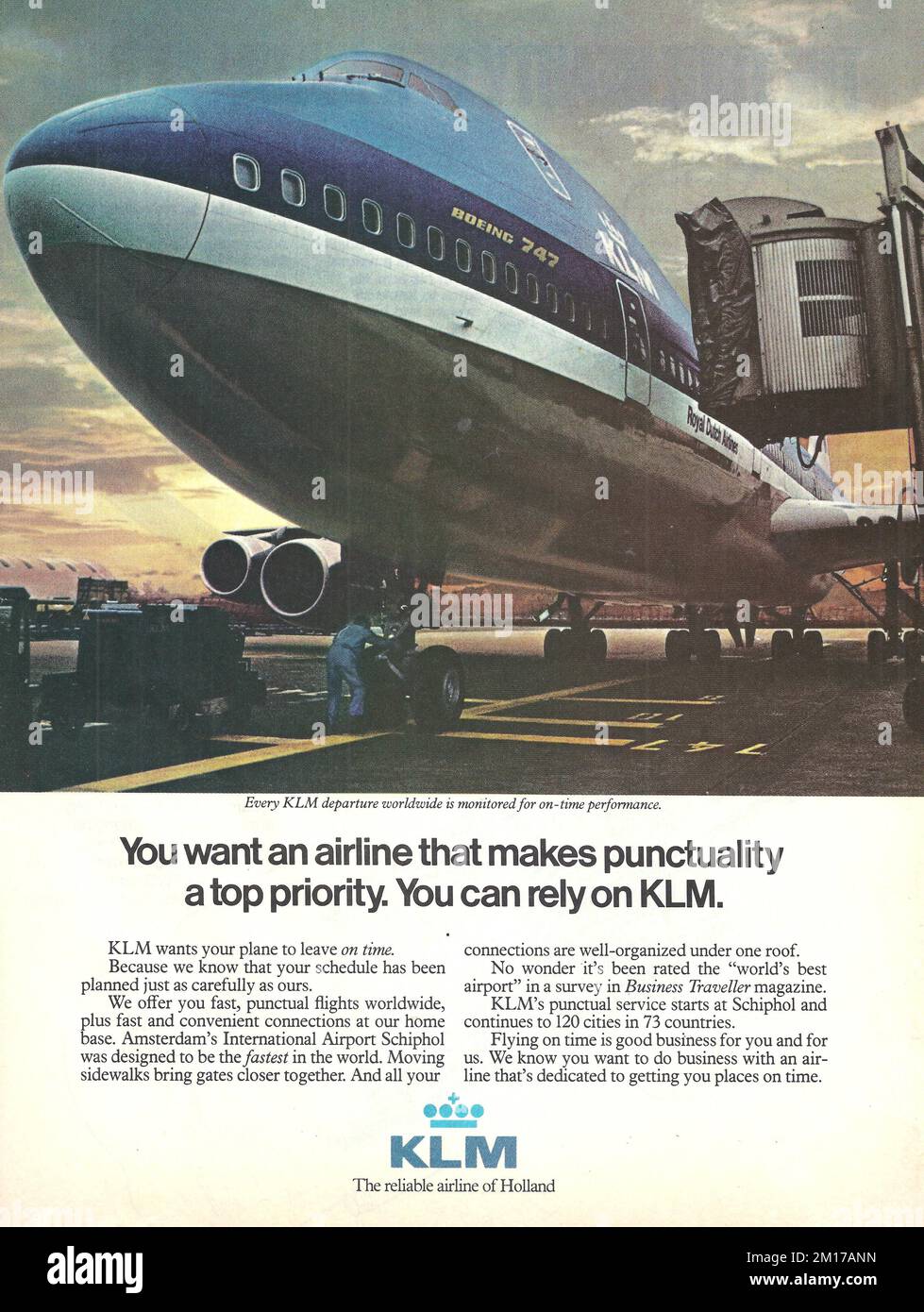 KLM vintage magazine advertisement Stock Photo - Alamy, image size:979x1390